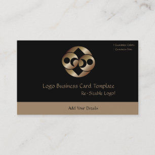 Carte De Visite Logo Planet Moon Black and Gold