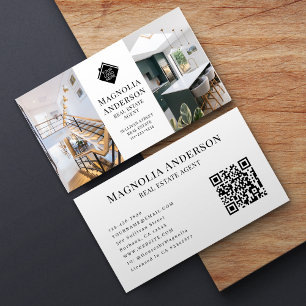 Carte De Visite Logo Portefeuille Photos Agent Immobilier