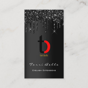 Carte De Visite Logo Professional Black Drift Parties scintillant