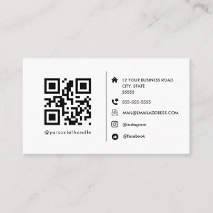 Carte De Visite Logo professionnel avec code QR (minimaliste)