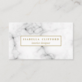 Carte De Visite Logo professionnel blanc féminin du marbre |