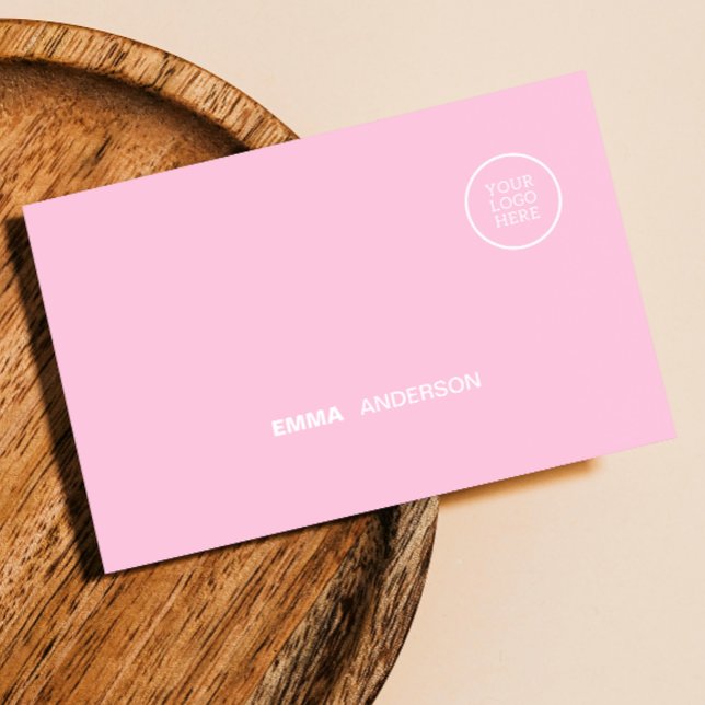 Carte De Visite Logo professionnel Bold Pink Qr Code (Professional Business logo Bold Pink Qr Code Business Card)