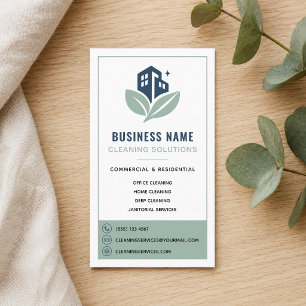 Carte De Visite Logo professionnel de Sage Green Cleaning Services