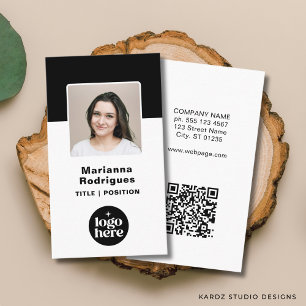 Carte De Visite Logo professionnel d'entreprise en noir et blanc p