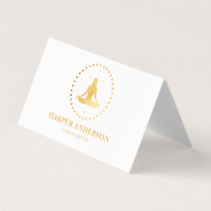 Carte De Visite Logo professionnel des instructeurs de yoga Gold