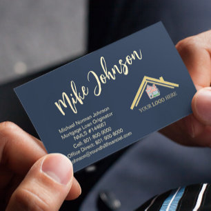 Carte De Visite Logo professionnel d'hypothèque moderne Code QR