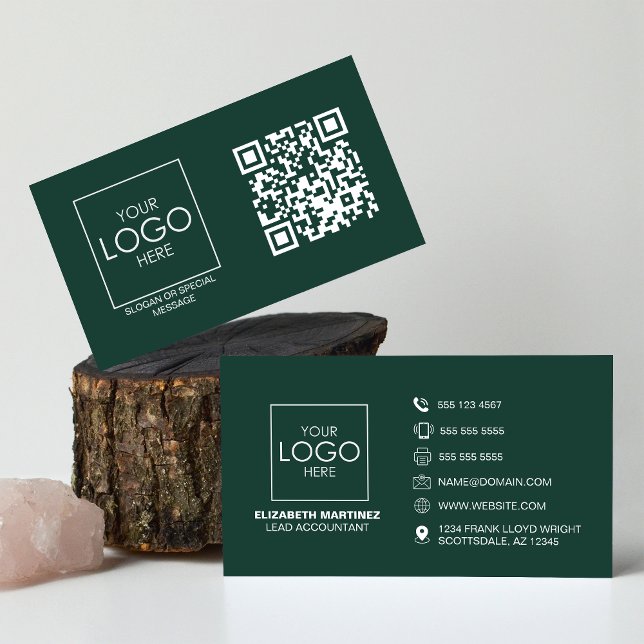 Carte De Visite Logo professionnel du code QR avant et arrière (Créateur téléchargé)