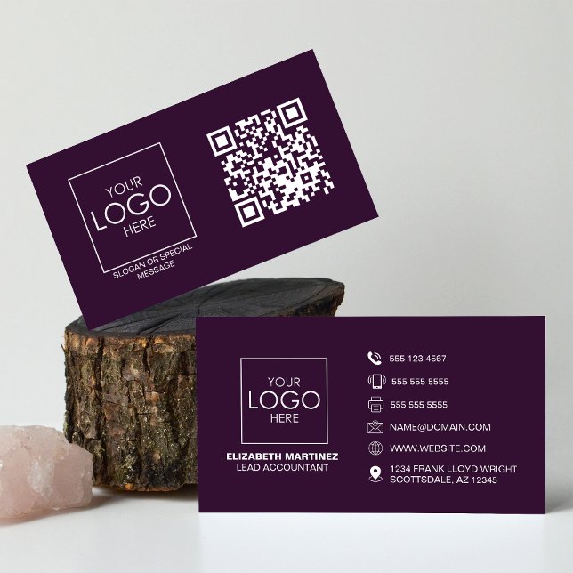 Carte De Visite Logo professionnel du code QR avant et arrière (Créateur téléchargé)