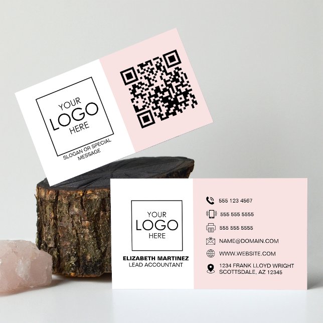 Carte De Visite Logo professionnel du code QR avant et arrière (Créateur téléchargé)