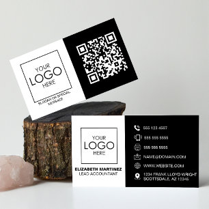 Carte De Visite Logo professionnel du code QR avant et arrière