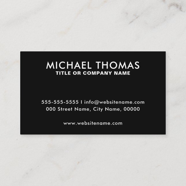 Carte De Visite Logo professionnel du code QR | Noir moderne profe (Dos)