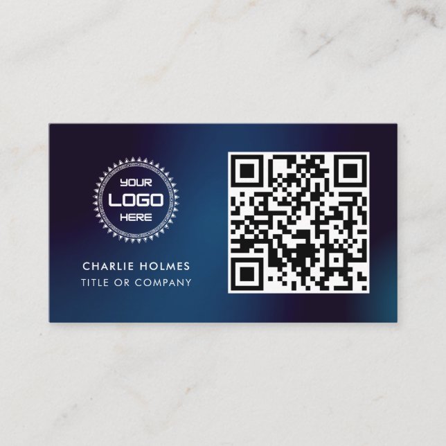 Carte De Visite Logo professionnel du code QR | Professionnel et m (Devant)