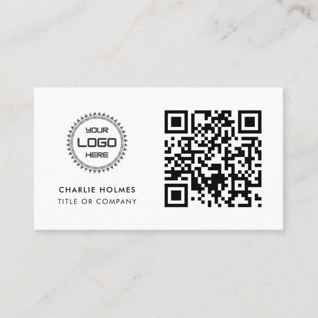 Carte De Visite Logo professionnel du code QR | Professionnel et m (Devant)