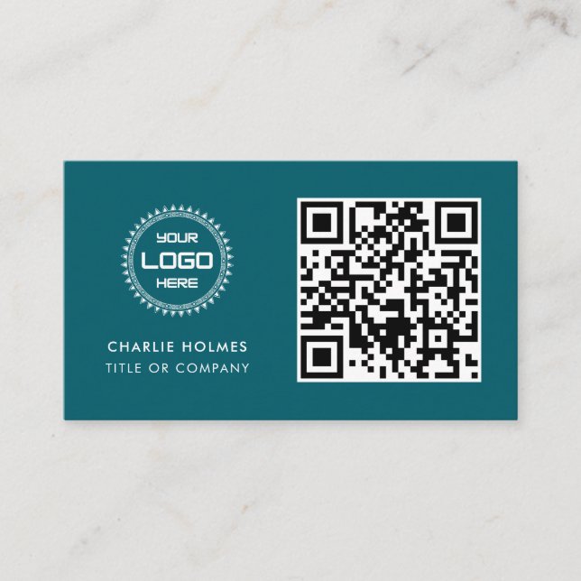Carte De Visite Logo professionnel du code QR | Professionnel et m (Devant)