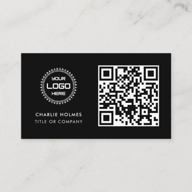 Carte De Visite Logo professionnel du code QR | Professionnel et m (Devant)