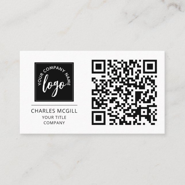 Carte De Visite Logo professionnel du code QR | Professionnel mode (Devant)
