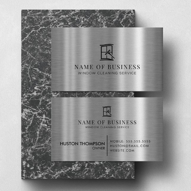 Carte De Visite Logo Professionnel du service de nettoyage de fenê (Créateur téléchargé)