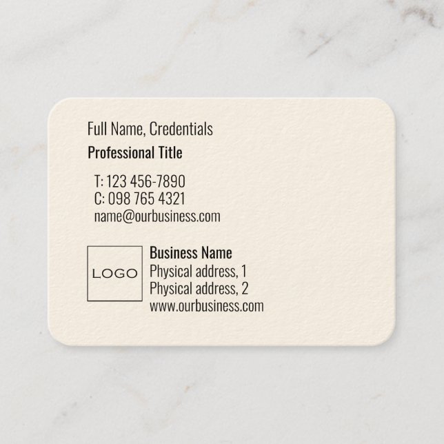 Carte De Visite Logo Professionnel Élégant Moderne Simple Puissant (Devant)