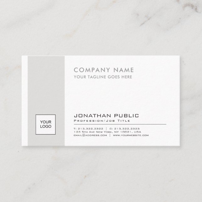 Carte De Visite Logo professionnel élégant Plain Corporate Modern (Devant)