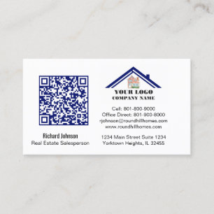 Carte De Visite Logo professionnel immobilier Code QR