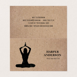Carte De Visite Logo professionnel minimal Black Yoga Instructor 