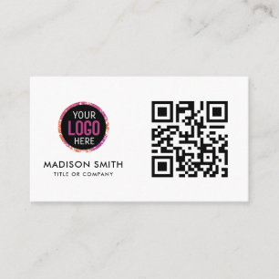 Carte De Visite Logo professionnel minimaliste Entreprise Code QR