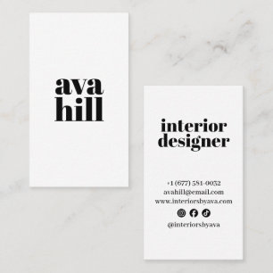 Carte De Visite Logo Professionnel Minimaliste Moderne Blanc Éléga