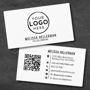 Carte De Visite Logo professionnel minimaliste moderne Code QR