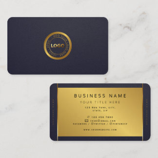 Carte De Visite Logo professionnel minimaliste moderne Dark & Gold