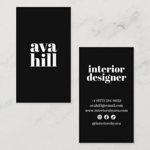 Carte De Visite Logo professionnel minimaliste noir moderne et élé