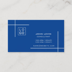 Carte De Visite Logo professionnel minimaliste personnalisé bleu