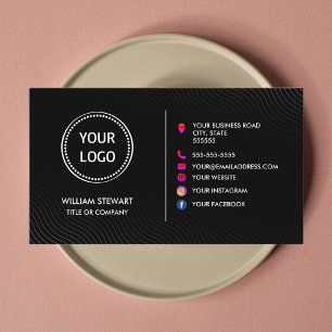 Carte De Visite Logo professionnel minimaliste Site de médias soci