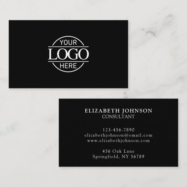 Carte De Visite Logo professionnel moderne Black & White Company (Devant / Derrière)