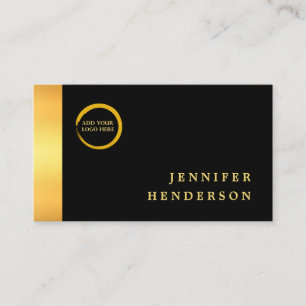 Carte De Visite Logo professionnel moderne chic or noir