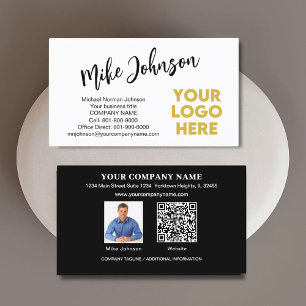 Carte De Visite Logo professionnel moderne personnalisé Code QR