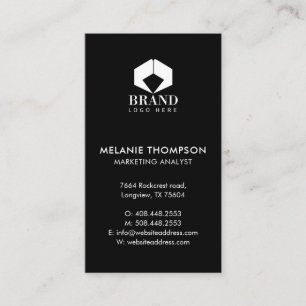 Carte De Visite Logo Professionnel Noir Luxe Minimal Moderne