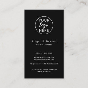 Carte De Visite Logo Professionnel Noir Minimaliste