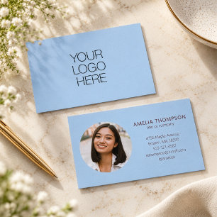 Carte De Visite Logo professionnel personnalisé Photo Bleu Bourgog