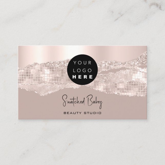 Carte De Visite Logo professionnel QR Code Coiffeur maquillage Art (Devant)