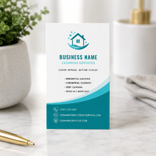Carte De Visite Logo professionnel sarcelle pour les services de n