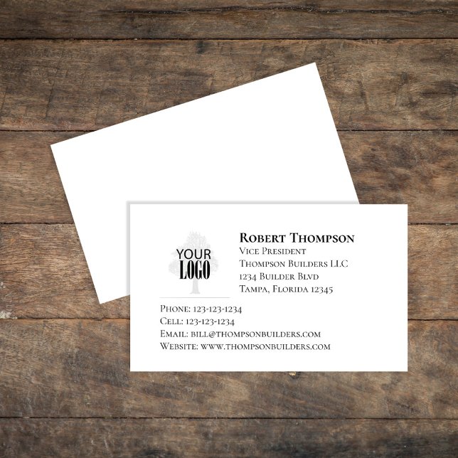 Carte De Visite Logo professionnel simple personnalisé (Simple add your logo business card)