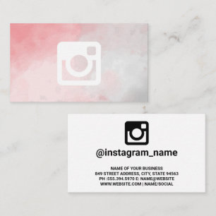 Carte De Visite Logo promotionnel Instagram   Aquarelle