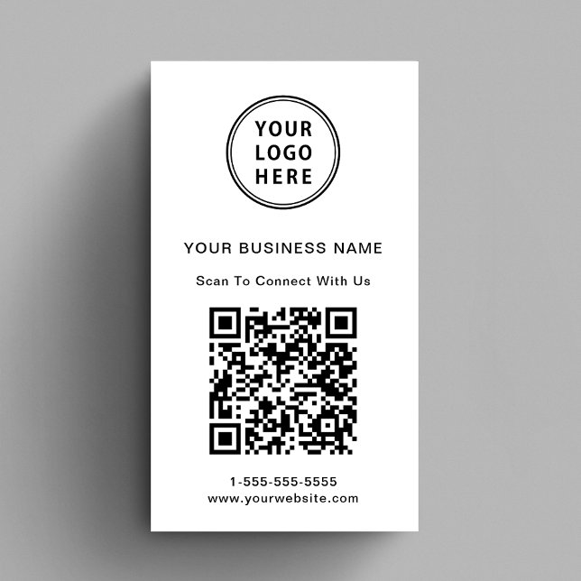 Carte De Visite Logo promotionnel moderne Code QR (Capture attention, make connections, and leave a lasting impression with our modern QR business card)