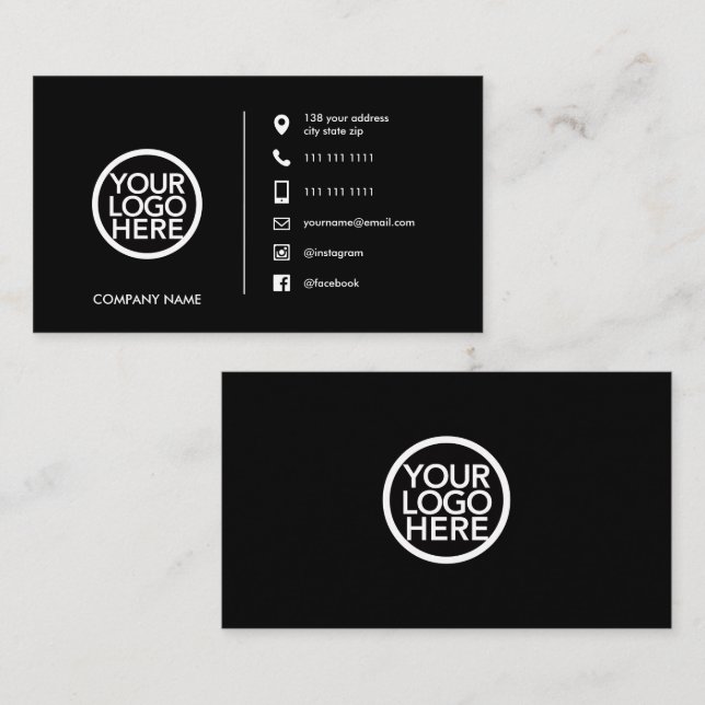 Carte De Visite Logo promotionnel personnalisé (Devant / Derrière)