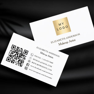 Carte De Visite Logo Qr code social media marque couleur premium