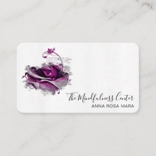 Carte De Visite *~* Logo QR Flore Rose Bourgogne