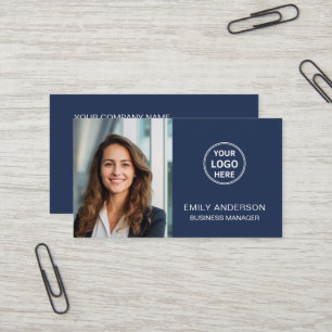 Carte De Visite Logo QR Photo Minimal Moderne Professionnel