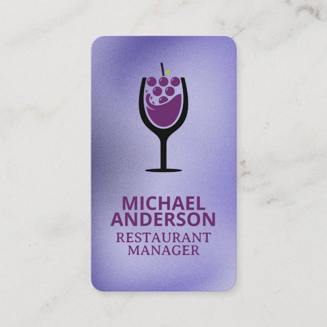 Carte De Visite Logo Raisin Verre à Vin (Devant)