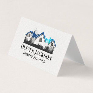 Carte De Visite logo Real Estate Roof Schémas de bâtiment