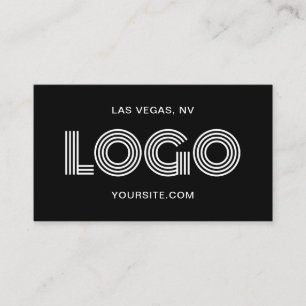 Carte De Visite Logo rectangulaire moderne noir et blanc